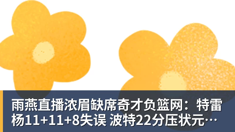雨燕直播浓眉缺席奇才负篮网：特雷杨11+11+8失误 波特22分压状元14分